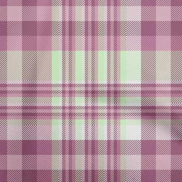 oneOone Cotton Poplin Pink Fabric Plaid Craft Projects Decor Fabric Printed By The Yard 56 Inch Wide