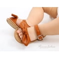 thumbnail image 3 of WILLFUN Baby Girls Summer Sandals Infant Bowknot Non-Slip Soft Rubber Sole Princess Outdoor Shoes for Toddler First Walkers(6-12 Months Infant, Brown), 3 of 5