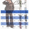 thumbnail image 2 of Evdexr Lounge Sets for Women 2 Piece Henley Long Sleeve Shirts & Pants Tracksuits Winter Fall Athletic Casual Outfits Solid Wide Leg Loungewear with Pocket M, 2 of 6