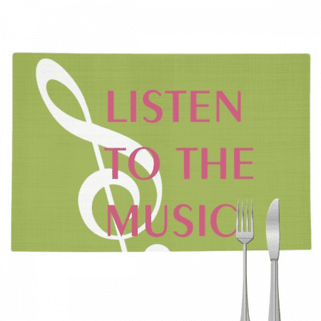 

Enjoy Like Music High Notes Placemat Pad Kitchen Woven Heat Resistant Cushion Rectangle