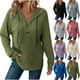 thumbnail image 1 of Sudadera con capucha para mujer,Sudadera informal con capucha y botones para mujer, manga larga con cordón ajustable, poliéster, para uso doméstico, sopatenor, 1 of 9