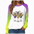 thumbnail image 4 of HCNTES Mardi Gras Shirts for Women Mardi Gras Sequin Long Sleeve Shirt Funny Fat Tuesday Tee Carnival Crewneck Party Tops(Size:XXXL), 4 of 9