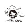 thumbnail image 4 of Kitchen Coffee Sweet Food Cartoon Girl Cooking DIY Wall Dining Room Sticker Dining Room PVC Wallpaper Removable Decals, 4 of 8