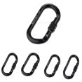 thumbnail image 1 of 5pcs Mosquetón de escalada en roca Cola Clip Tornillo Bloqueo 8KN-25KN Negro, 1 of 8
