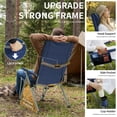 thumbnail image 5 of Folding Camping Chair For Adults With Adjustable Back, Heavy-Duty 500 Lbs Support, Oversized Collapsible Portable High Back Reclining Chair For Outdoor Lawn Patio Balcony (Blue), 5 of 7