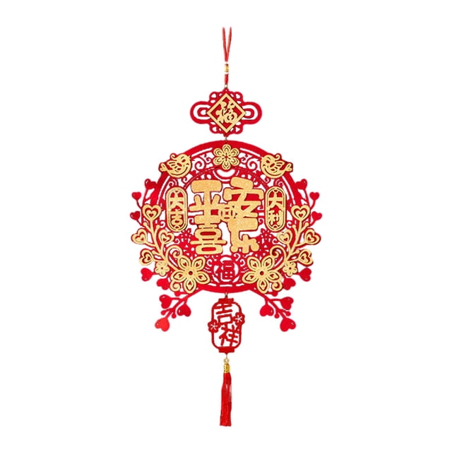 Decoración colgante de Año Nuevo chino para fiesta, colgante decorativo de nudo chino rojo Estilo C