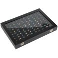 thumbnail image 2 of Ring Display Case Organizer Box with Transparent Lid, Ring Holder Showcase For Store Display Jewelry Show Home, Ring(100 Slot, Black), 2 of 5