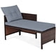 thumbnail image 5 of Sillón Reclinable Plegable Costway para Exteriores Ajustable Playa Patio Piscina con Parasol Color Azul, 5 of 7