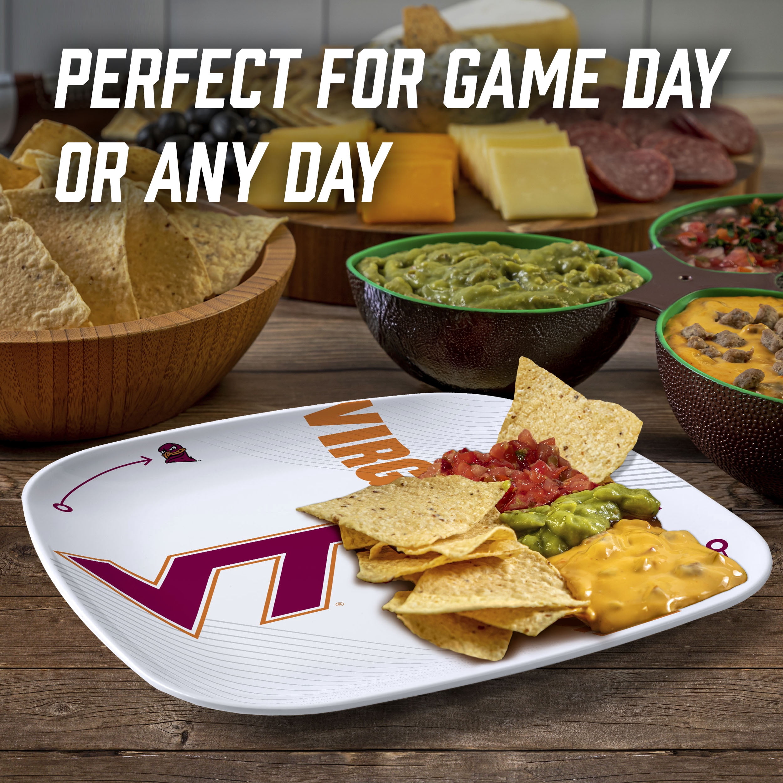 YouTheFan NCAA Virginia Tech Hokies Large Party Plate