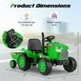 thumbnail image 3 of Gymax 2-in-1 Electric Toy Car 12V Kids Ride On Tractor w/ Trailer Remote Control Lights Green, 3 of 10