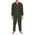 thumbnail image 3 of Vsdgher Tennis Rackets Mens Pajama Set, Soft Warm Long Sleeve Sleepwear, Cozy Button-Down Pjs for Men-Medium, 3 of 7