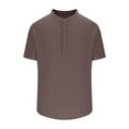 thumbnail image 4 of ZVNAΖH Mens 3 Button Short Sleeve Shirts Summer Casual Stand Up Collar Shirts Bubble Wrinkle Polyester Tops, M-3XL, 4 of 7