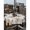thumbnail image 2 of Outdoor Tablecloth with Umbrella Hole for Patio/Picnic/Party/Camping, Farmhouse Dandelion Waterproof Table Cloth Round Cover Washable, Spring Modern Country Flower Black Beige (Dia 60"), 2 of 8
