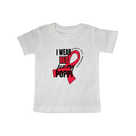 

Inktastic Sickle Cell Awareness I Wear Red For My Poppi Gift Baby Boy or Baby Girl T-Shirt