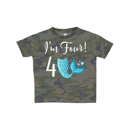 

Inktastic 4th Birthday Mermaid Party Gift Toddler Toddler Girl T-Shirt