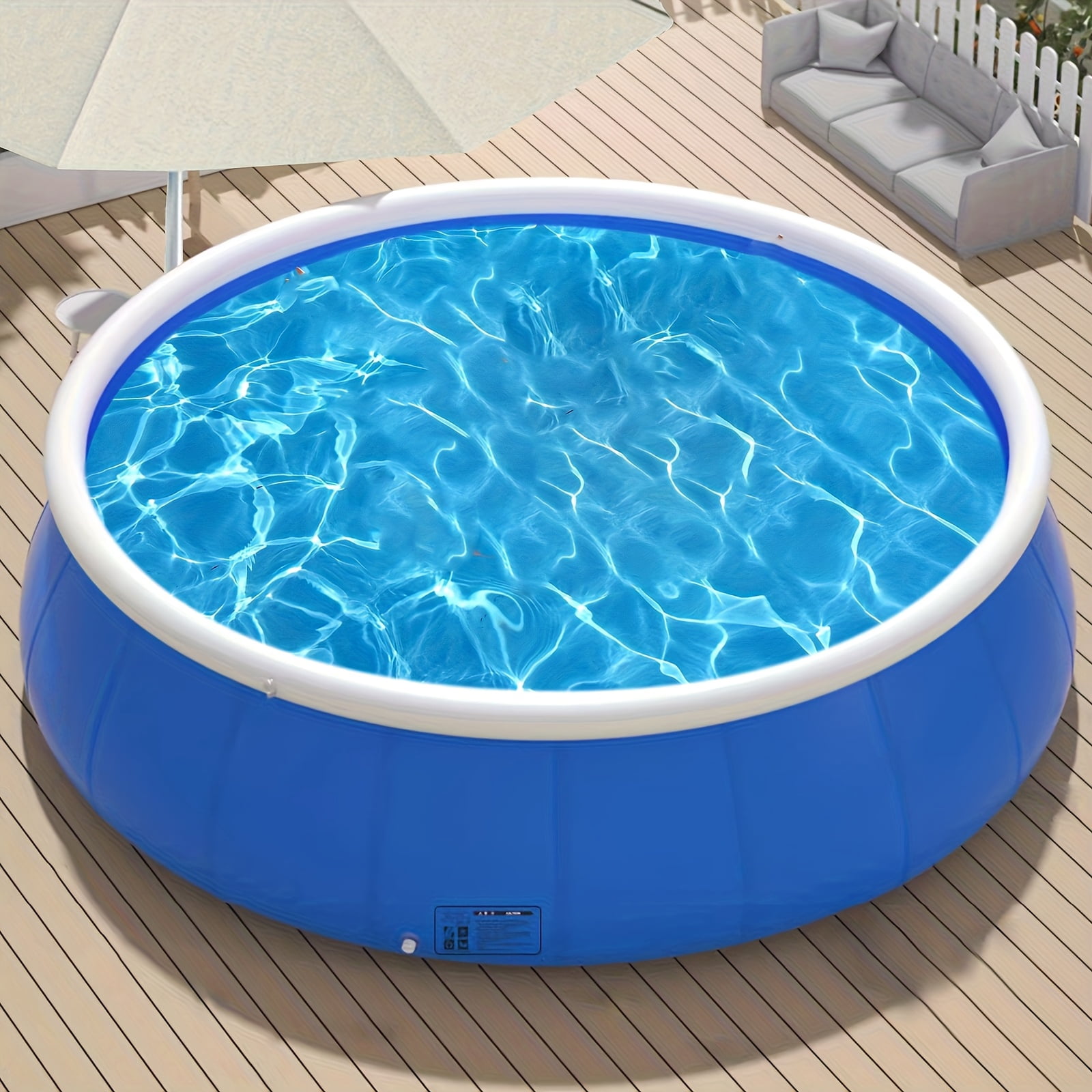 Multi-size Super Large Round Inflatable Pool Dish Swimming Pool, Inflatable Floor Swimming Pool In Sheung Wan, PVC Material, Durable Mesh Fabric, Family Outdoor Garden Party