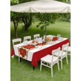 thumbnail image 3 of Outdoor Tablecloth with Umbrella Hole and Zipper, Red Poinsettia Christmas Rectangle Table Cloth 52x70 Inch Waterproof Tablecloth, Xmas Botanical Winter Floral Picnic Table Cover for Patio Camping, 3 of 7