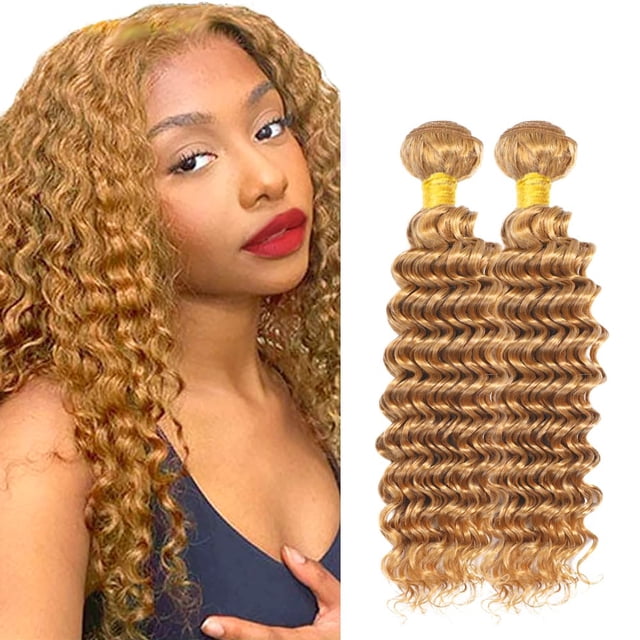 Paquetes de cabello humano #27, rubio y ondulado, necvdCVS, 70-75 cm, 2 x 100 g