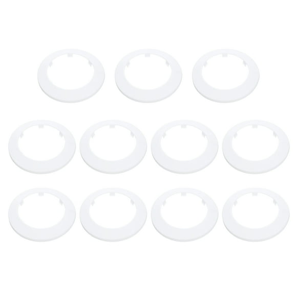 11PCS Pipe Cover Decor 3.5in/90mm Flange Pipe Cover Decor PP Plastic, White