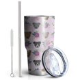 thumbnail image 2 of 30oz Cute Pitbull Terriers Dog and Flower Tumblers Stainless Steel Tumbler with Lid and Straw,Vacuum Insulated Double Wall Travel Tumbler Cups Mug with Cleaning Brush for Coffee,Tea, 2 of 7