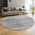 thumbnail image 6 of Addison Rugs Mayfield Premium Machine Washable Transitional Stripes Gray Round Rug, 8' x 8', 6 of 6