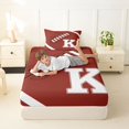 thumbnail image 4 of Erosebridal Rugby Gamer K Personalized Initial Twin Sheet Sets 3pcs for Boys Girls,Sport Theme Football Bedding for Teens,Microfiber Bedroom Decor, 4 of 5