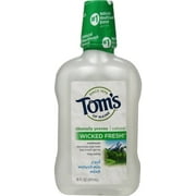 Tom's of Maine Long Lasting Wicked Fresh Mouthwash, Cool Mountain Mint 16 oz (Pack of 4)