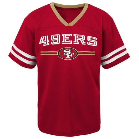 - Toddler Scarlet San Francisco 49ers Mesh Jersey V-Neck T-Shirt