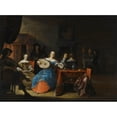 thumbnail image 2 of Anthonie Palamedesz. 14x11 Black Ornate Wood Framed Double Matted Museum Art Print Titled: An Elegant Company Making Music in an Interior (1660s), 2 of 5