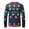 thumbnail image 2 of Innerwin T-Shirt de Noël à Manches Longues pour Hommes, Col Rond, Mode Basique, Flocon de Neige, 2 of 3