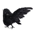 thumbnail image 2 of 1 pieza de cuervos artificiales con plumas de Halloween, arte creativo, para decoración, 2 of 7