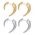DICEWEN C-shape Double Croissant Crescent Earrings Front Back Wearing ...