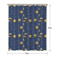 thumbnail image 5 of Blue Sun Moon Cloud Star Pattern Shower Curtain 72"x84" ,Bathroom Decorative Shower Curtains Set with 12 Hooks,Modern Waterproof Washable Shower Curtain, 5 of 6