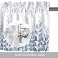 thumbnail image 6 of Eucalyptus Leaf Valance Curtain for Windows Spring Gradient Teal Blue Watercolor Leaves Rod Pocket Curtain Valances Short Window Treatments Panels for Kitchen Bathroom Laundry Basement 42 x 12 Inch, 6 of 9