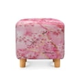 thumbnail image 2 of SCRAWLGOD Peach Blossom Marble Print Pink Cover for Footstool, Stretchable Footstool Protector Comfortable Rectangular Furniture Protection with Anti Slip Band for Footrest Sofa, 2 of 7