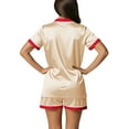 thumbnail image 5 of Fznquz Satin Family Pajamas Button Down Christmas 2 Piece Sleepwear Short Sleeve Xmas Pjs, 5 of 9