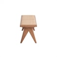 Outdoor Patio Bench in Natural Rattan with Mid-Century Flair, 51-Inch ...