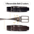 thumbnail image 6 of Fianmy Men's Reversible Belt 1 Piece, 1 3/8" Leather Dress Casual Belt for Men, Trim to Fit for Elegant Style, 6 of 7