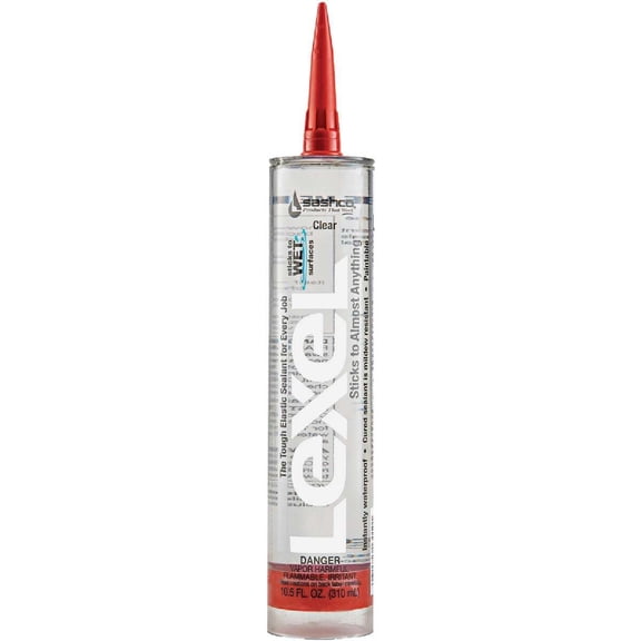 Sashco Lexel Multi-Purpose Caulk Sealant - Waterproof, Clear - 1 Tube, 10.5 Oz