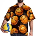 thumbnail image 4 of Basketball Men's Short Sleeve Poplin Beach Shirts, Casual Printed Button Down Summer Hawaiian Shirt - Unisex, 4 of 6