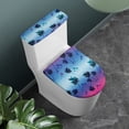 thumbnail image 2 of HELLHERO Coconut Tree Pattern Elastic Edge Stretch Bathroom Seat Covers, Polyester, Stretchy Fabric Lid Cover Set for Toilet, Adjustable, Reusable, 2 of 7