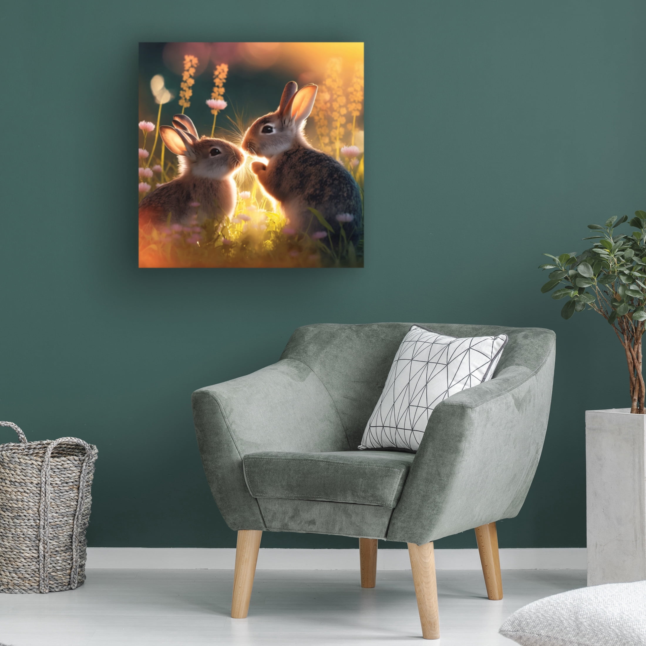 Canvas Wall Art - Ray Heere 'Woodland Animals 36' Wall Art for Living Room, Bedroom, or Office Décor by Trademark Fine Art - 18 x 18 Inches