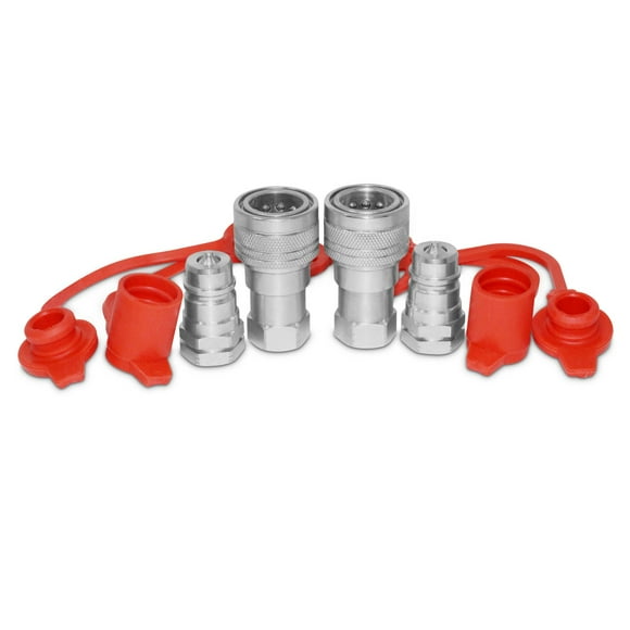 Summit Hydraulics 3/8” Ag ISO 5675 Hydraulic Quick Connect Pioneer Style Couplers, 3/8” NPT Thread, 2 Sets