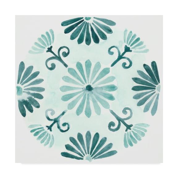 Trademark Fine Art 'Aqua Medallions I' Canvas Art by June Erica Vess