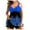 Dark Blue, variant on Womens Plus Size Swim Dress Swimsuit Two Piece Tummy Control Bathing Suit Flowy Body Shaping Swimwear with Shorts