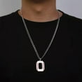 thumbnail image 5 of Baseball Initial A-Z Letter Pendant Necklace Cuban Chain Stainless Steel Jewelry, 5 of 7