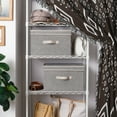 thumbnail image 3 of Foldable Fabric Storage Bins with Lids, Gray Storage Boxes for Closet, 2-Pack, 15.7" x 10.2" x 9.8", 3 of 9