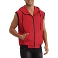 thumbnail image 4 of INSPIRE CHIC Men's Vest Hoodie Zip Up Sleeveless Drawstring Hooded Vest 2XL Red, 4 of 6