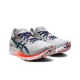 thumbnail image 4 of Zapatillas de running de corte bajo con placa de carbono y tejido de malla Asics Metaracer 1.0 Racing para hombre, color gris y azul, 4 of 4