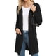 thumbnail image 4 of Mujer Frente Abierto Outwear Casual Elegante Color Puro Manga Larga Botón Outwear para la Vida Diaria Trabajo Negro XL, 4 of 7